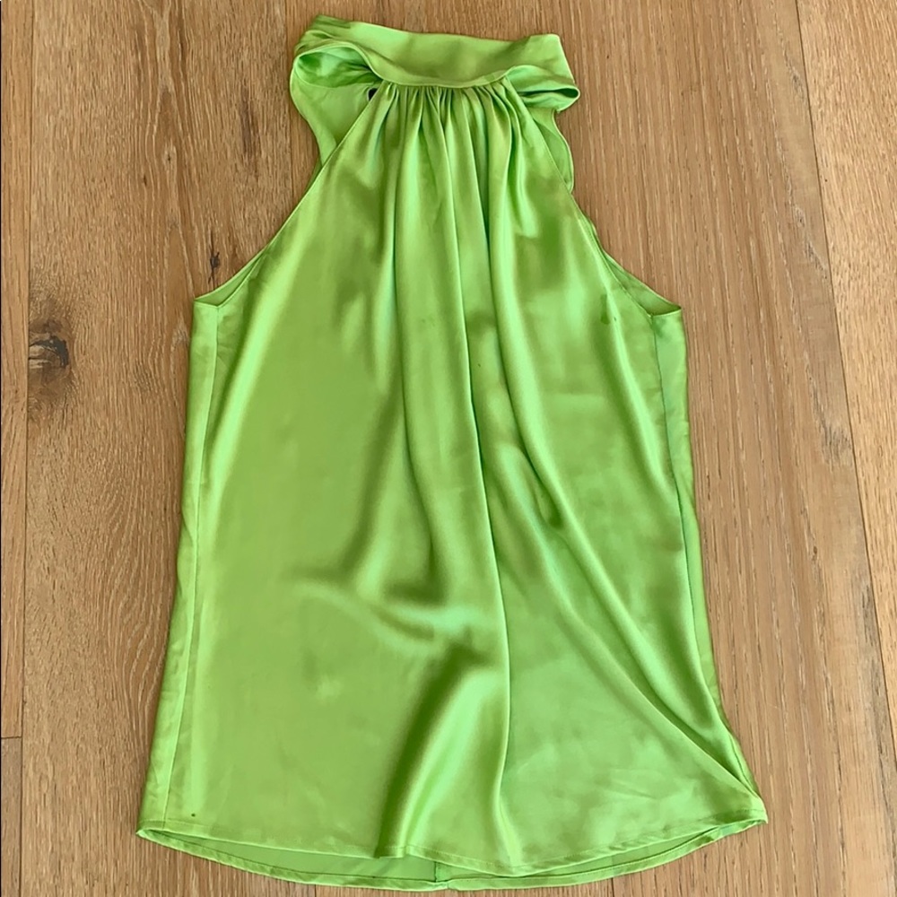 Neon green silk top